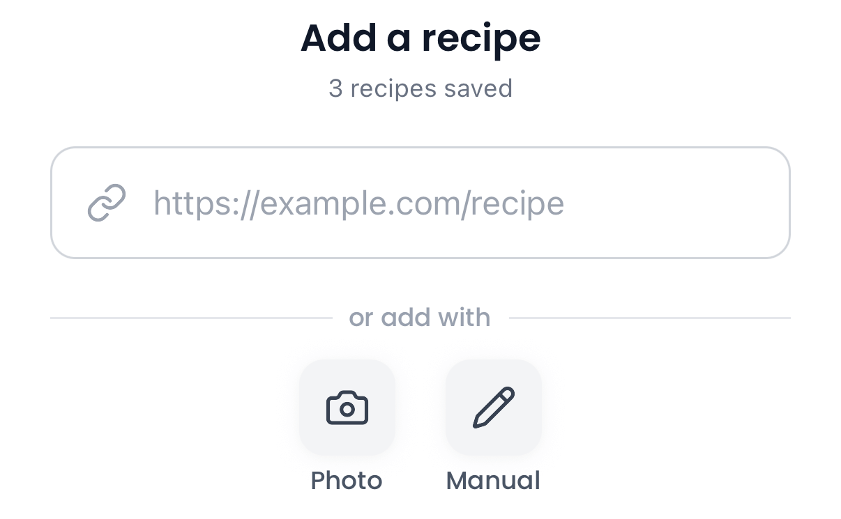 Poach app Add screen showing Photo and Manual options
